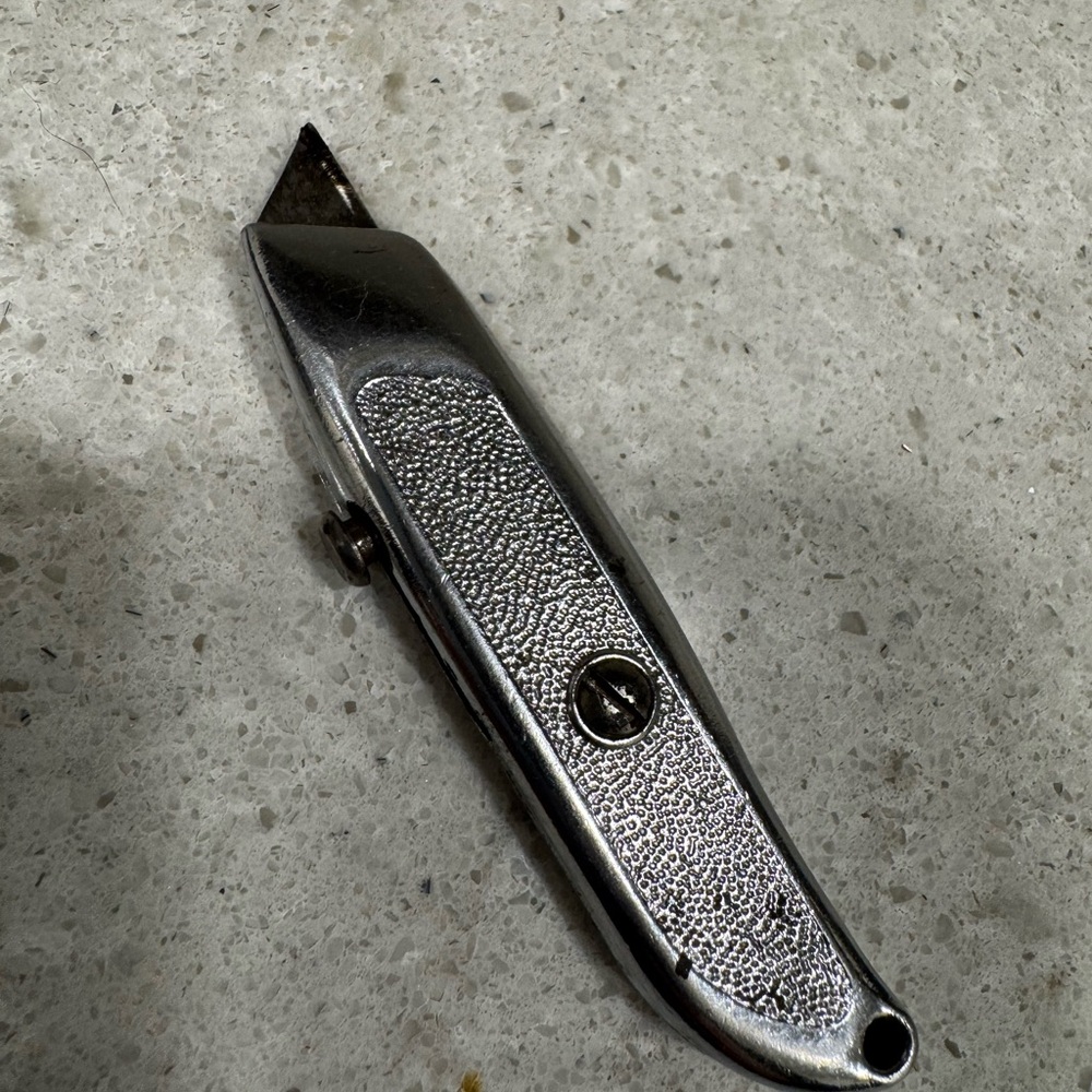 Vintage Mini Silver Utility Knife Keychain